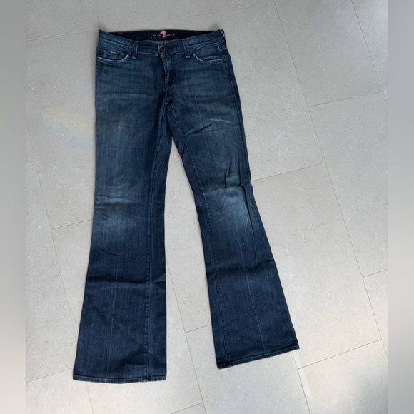 7 For All Mankind Denim - 7 For All Mankind Dark Blue Flare Jeans